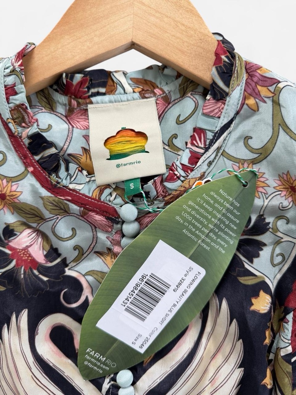 NWT FARM RIO Blue Flowing Beauty Mini Dress - Picture 6 of 11